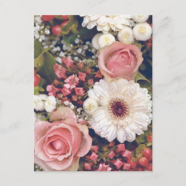 Postal Ramo de flores románticas (Anverso)