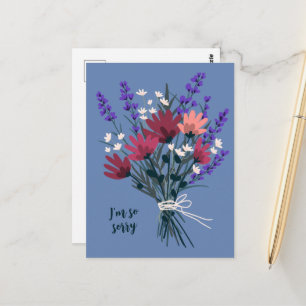 Postal Ramo de flores silvestres Pésame Lo siento por tu 