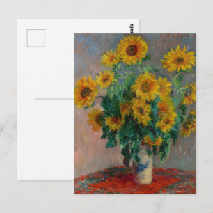 Postal Ramo de Girasoles por Claude Monet