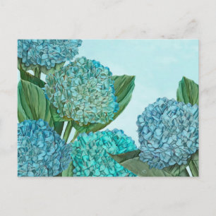 Postal Ramo de Hortensias Azules de Verano