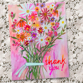 Postal Ramo de Margaritas Coloridas Gracias