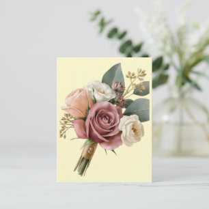 Postal Ramo de novia acuarela romántico