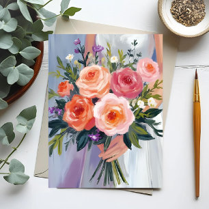 Postal Ramo de novia de flores silvestres Novia de boda