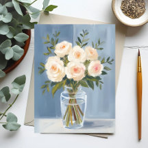 Ramo de Rosa Blanca Floral Acuarela Elegante