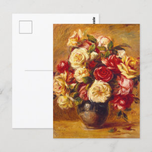 Postal Ramo de rosas, Auguste Renoir