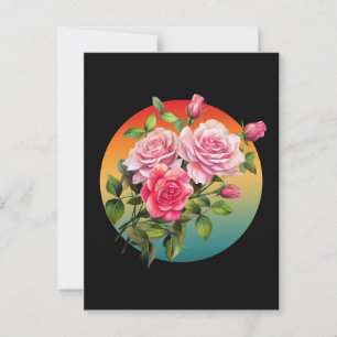 POSTAL RAMO DE ROSAS FLORALES VINTAGE