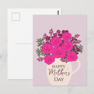 Postal Ramo de Rosas Rosadas – Floral Elegante del Día de