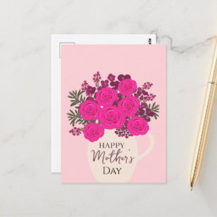 Postal Ramo de Rosas Rosadas – Floral Elegante para el Dí