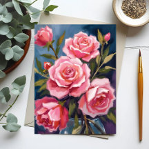 Ramo de Rosas Rosadas Pintadas