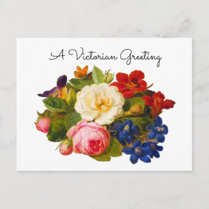 Postal Ramo de rosas victoriano Arte floral de saludo