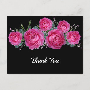 Postal Ramo Floral de Rosas Rosadas Preciosas Agradecimie