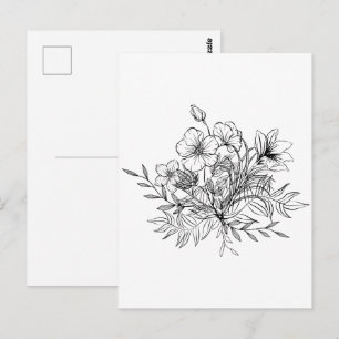 Postal Ramo Floral Minimalista