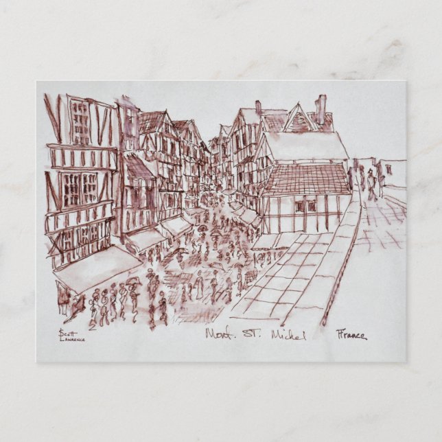 Postal Ramparts, Mont Saint-Michel | Normandía, Francia (Anverso)