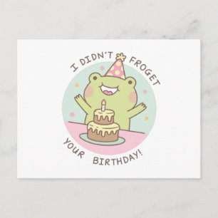 Postal Rana Adorable No se Olvidó de Tu Cumpleaños Juego 