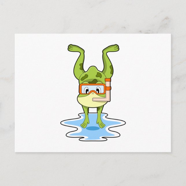 Postal Rana buceando con snorkel (Anverso)