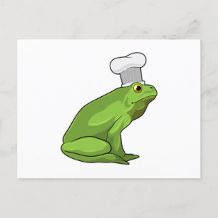 Postal Rana cocinada con gorra de Chef