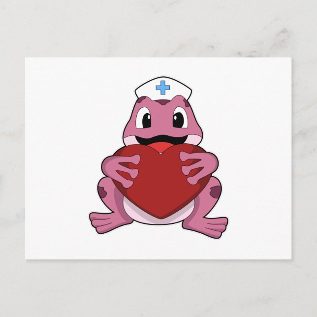 Postal Rana como enfermera con corazón (Anverso)