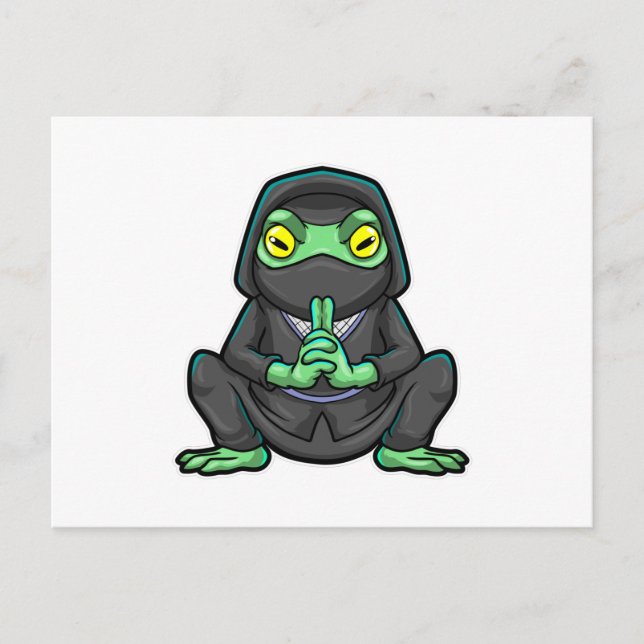 Postal Rana como Ninja en negro (Anverso)