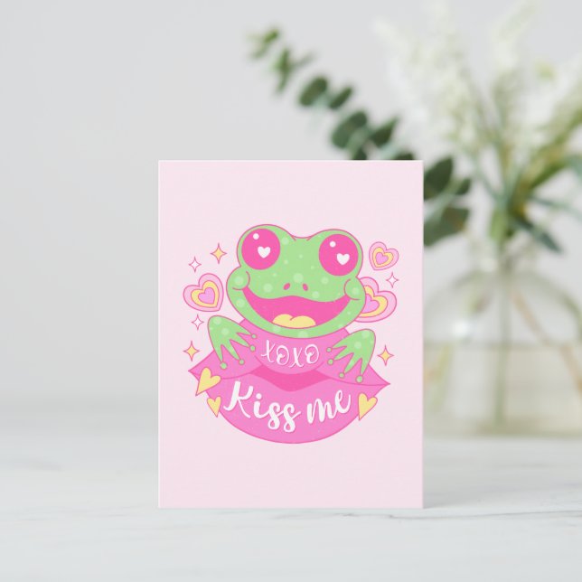 Postal Rana Cute Kisme - Xoxo (Anverso de pie)