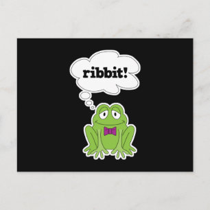 Postal rana divertida diciendo ribbit