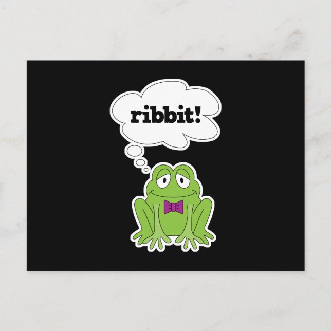 Postal rana divertida diciendo ribbit (Anverso)
