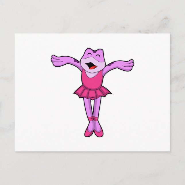 Postal Rana en ballet Dance con falda (Anverso)