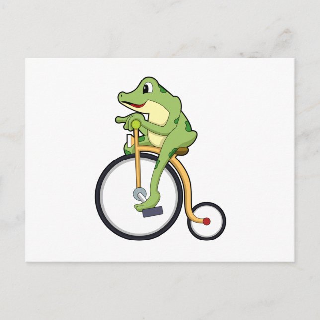 Postal Rana en circo con bicicleta.PNG (Anverso)
