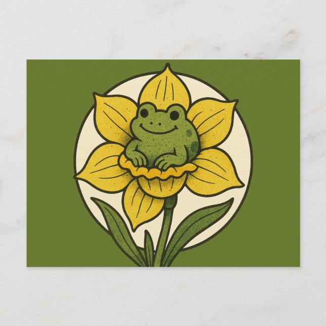 Postal Rana en una rana de narciso                        (Anverso)