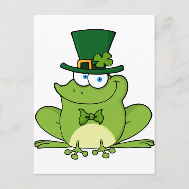 Postal Rana feliz de Leprechaun (Anverso)