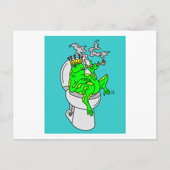 Postal Rana fumando en el inodoro (Anverso)