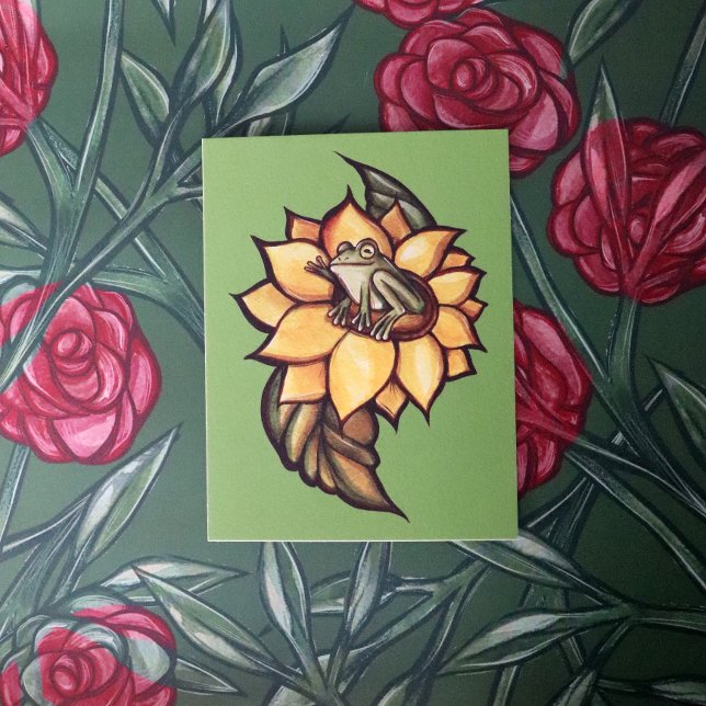 Postal Rana Girasol Rana Floral Rana Floral (Subido por el creador)