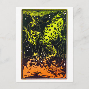 Postal Rana nadadora de Julie de Graag arte vintage