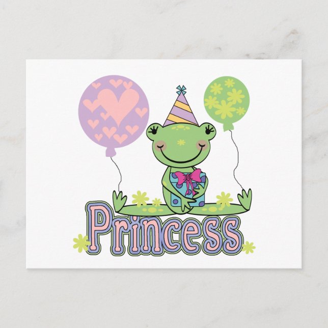 Postal Rana Princesa Rana Camisetas de cumpleaños y regal (Anverso)