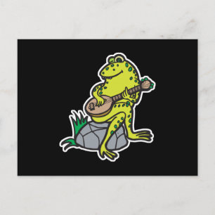 Postal rana tonta tocando la guitarra