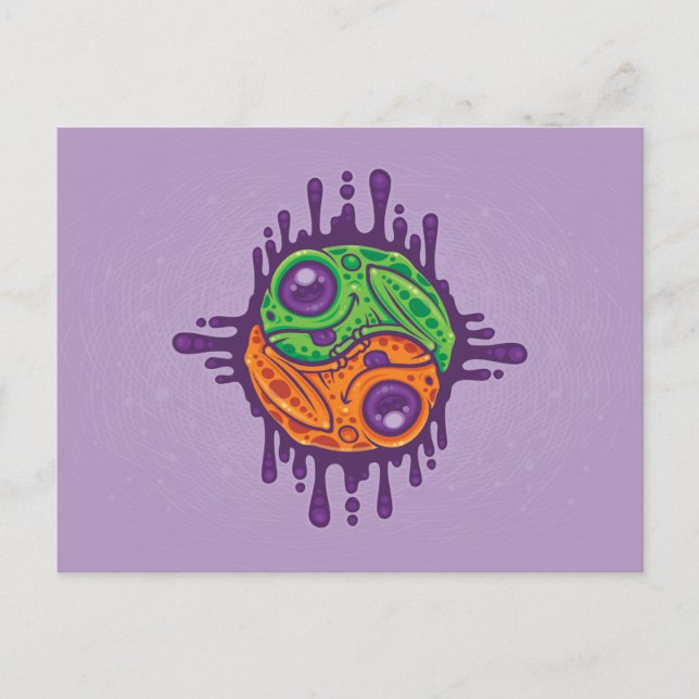 Postal Rana Trippy Drippy Yin Yang (Anverso)