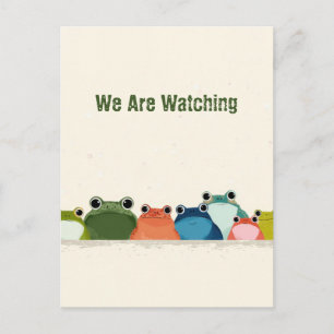 Postal Ranas Coloridas en Línea – Arte Animal Minimalista