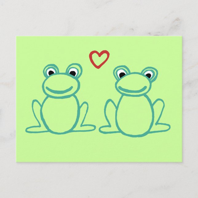 Postal Ranas con corazón (Anverso)
