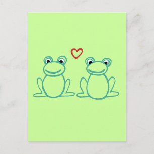 Postal Ranas con corazón