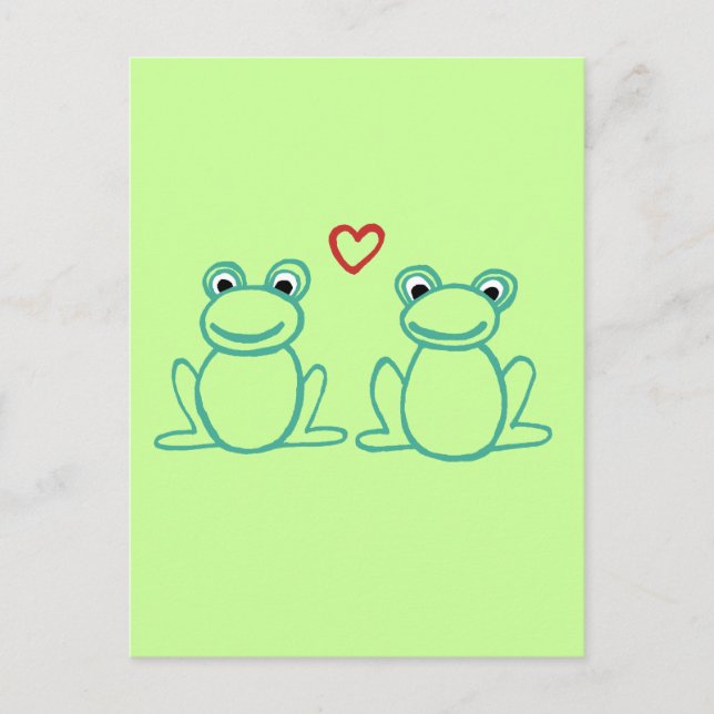 Postal Ranas con corazón (Anverso)