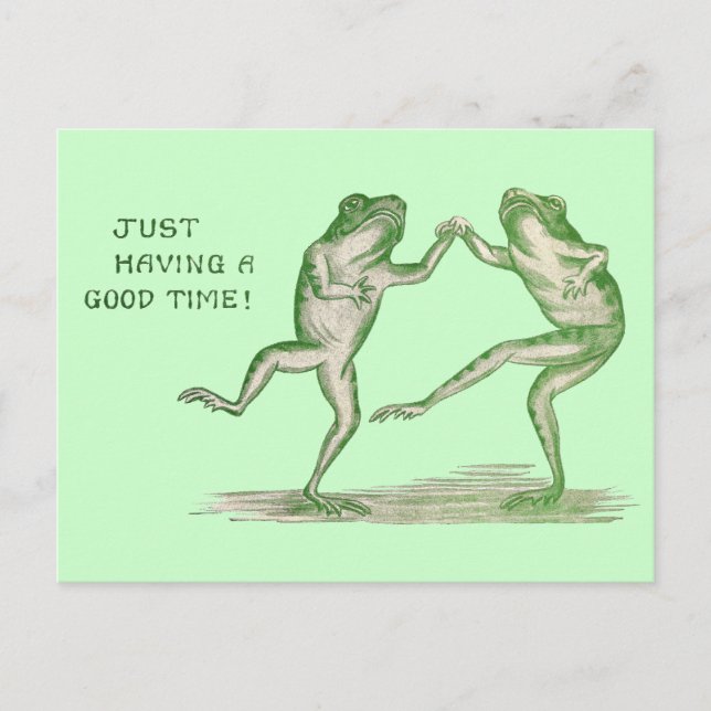 Postal Ranas de buen tiempo Dance Vintage (Anverso)