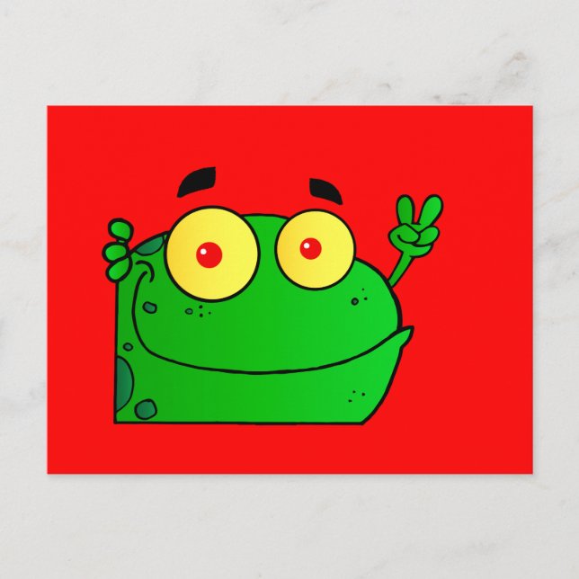 Postal Ranas de rana Personalizado anfibio verde dulce (Anverso)