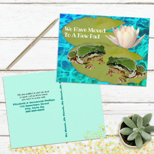 Postal Ranas Divertidas Almohadillas de Nenúfares Anuncio