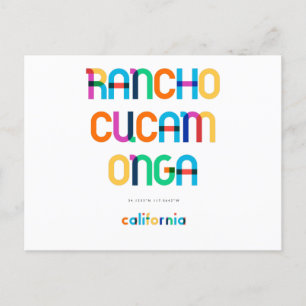 Postal Rancho Cucamonga California Mid Century, Pop Art,