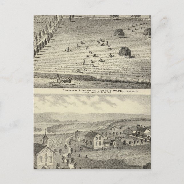 Postal Rancho de Wade, residencia de Weller (Anverso)