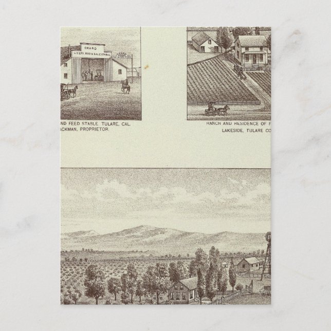 Postal rancho Hunsaker, Woodville (Anverso)