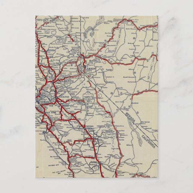 Postal Rand McNally Junior Road Map California and Nevada (Anverso)