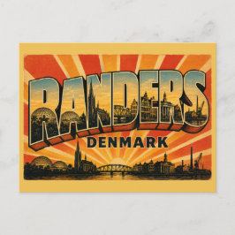 Postal Randers Dinamarca Ciudad Histórica del Río