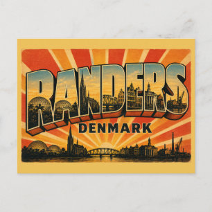 Postal Randers Dinamarca Ciudad Histórica del Río