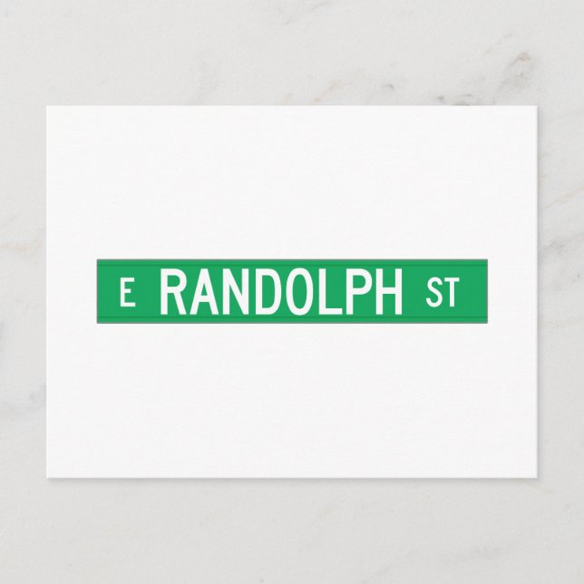 Postal Randolph Street, Chicago, IL Street Rótulo (Anverso)