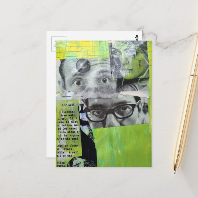 Postal Random Collage of  Vintage Faces (Anverso/Reverso In Situ)